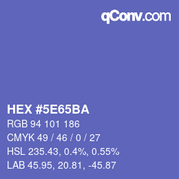 Color code: HEX #5E65BA | qconv.com