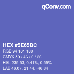 Color code: HEX #5E65BC | qconv.com