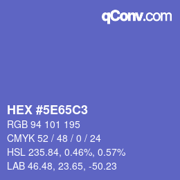 Color code: HEX #5E65C3 | qconv.com