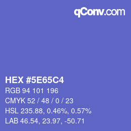 カラーコード: HEX #5E65C4 | qconv.com