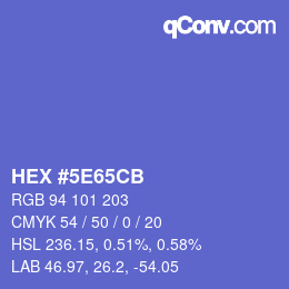 Color code: HEX #5E65CB | qconv.com