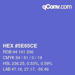カラーコード: HEX #5E65CE | qconv.com