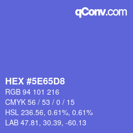 Color code: HEX #5E65D8 | qconv.com