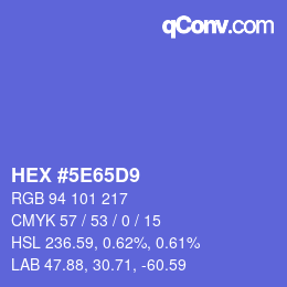 Color code: HEX #5E65D9 | qconv.com