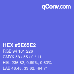 カラーコード: HEX #5E65E2 | qconv.com