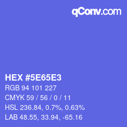 カラーコード: HEX #5E65E3 | qconv.com