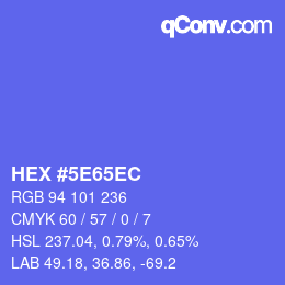 カラーコード: HEX #5E65EC | qconv.com
