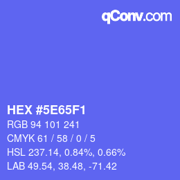 カラーコード: HEX #5E65F1 | qconv.com