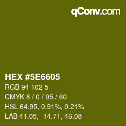 Color code: HEX #5E6605 | qconv.com