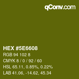 Color code: HEX #5E6608 | qconv.com