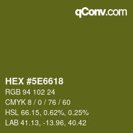 Color code: HEX #5E6618 | qconv.com