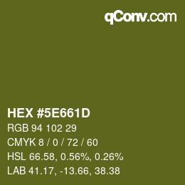 Color code: HEX #5E661D | qconv.com
