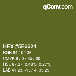 Color code: HEX #5E6624 | qconv.com