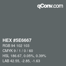 Color code: HEX #5E6667 | qconv.com