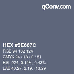 Color code: HEX #5E667C | qconv.com