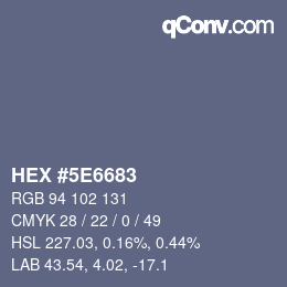 Color code: HEX #5E6683 | qconv.com