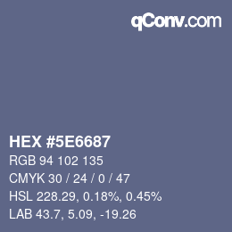 Color code: HEX #5E6687 | qconv.com