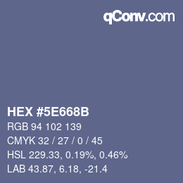 Color code: HEX #5E668B | qconv.com