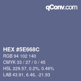 Color code: HEX #5E668C | qconv.com
