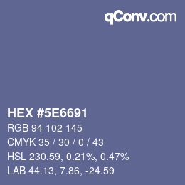 Color code: HEX #5E6691 | qconv.com