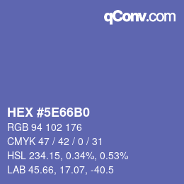 颜色代码: HEX #5E66B0 | qconv.com
