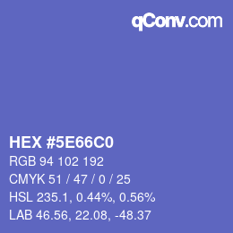 颜色代码: HEX #5E66C0 | qconv.com