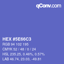 Color code: HEX #5E66C3 | qconv.com