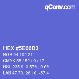 カラーコード: HEX #5E66D3 | qconv.com