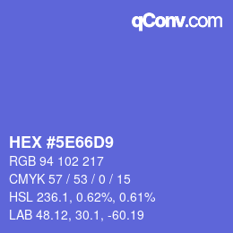 カラーコード: HEX #5E66D9 | qconv.com
