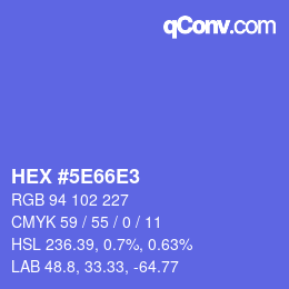 カラーコード: HEX #5E66E3 | qconv.com