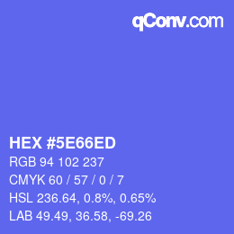 カラーコード: HEX #5E66ED | qconv.com