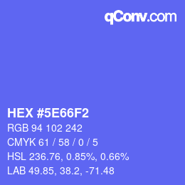 カラーコード: HEX #5E66F2 | qconv.com