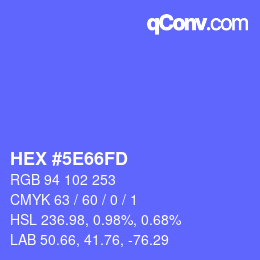 Color code: HEX #5E66FD | qconv.com