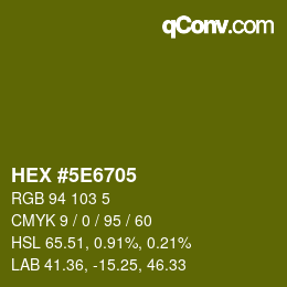 Color code: HEX #5E6705 | qconv.com