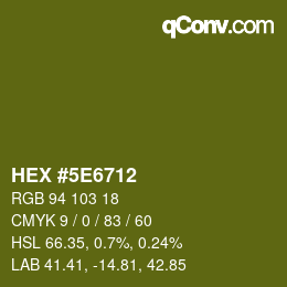 Color code: HEX #5E6712 | qconv.com