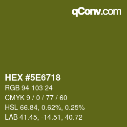 Color code: HEX #5E6718 | qconv.com