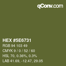 Color code: HEX #5E6731 | qconv.com