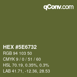 Color code: HEX #5E6732 | qconv.com
