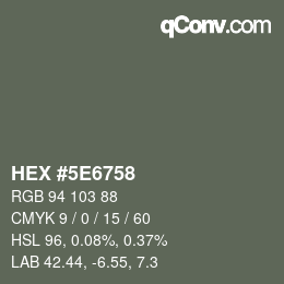 Color code: HEX #5E6758 | qconv.com