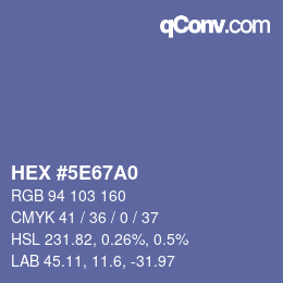 Color code: HEX #5E67A0 | qconv.com