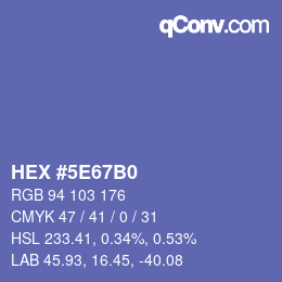 Farbcode: HEX #5E67B0 | qconv.com
