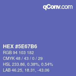 カラーコード: HEX #5E67B6 | qconv.com