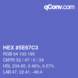 Color code: HEX #5E67C3 | qconv.com