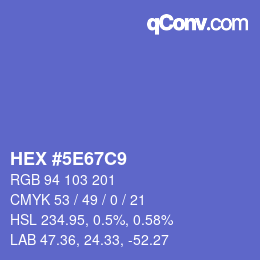 Color code: HEX #5E67C9 | qconv.com