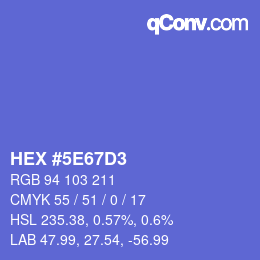 Código de color: HEX #5E67D3 | qconv.com