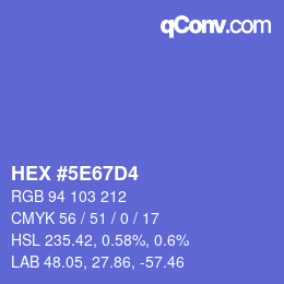 カラーコード: HEX #5E67D4 | qconv.com