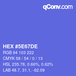 Color code: HEX #5E67DE | qconv.com