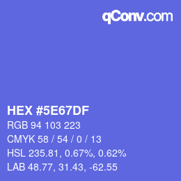 颜色代码: HEX #5E67DF | qconv.com
