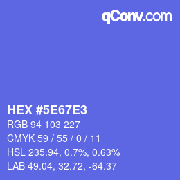 Color code: HEX #5E67E3 | qconv.com