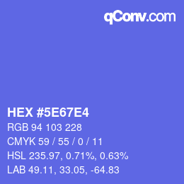 Color code: HEX #5E67E4 | qconv.com